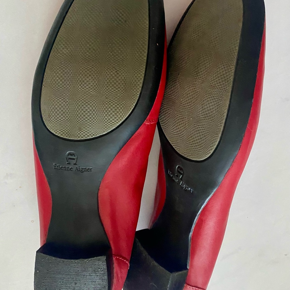 Vintage Etienne Aigner Red Women's Loafers - Picture 3 of 4